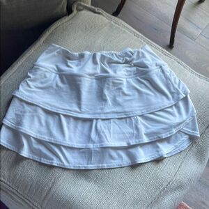 Athleta Light Gray Tiered Mini Skirt